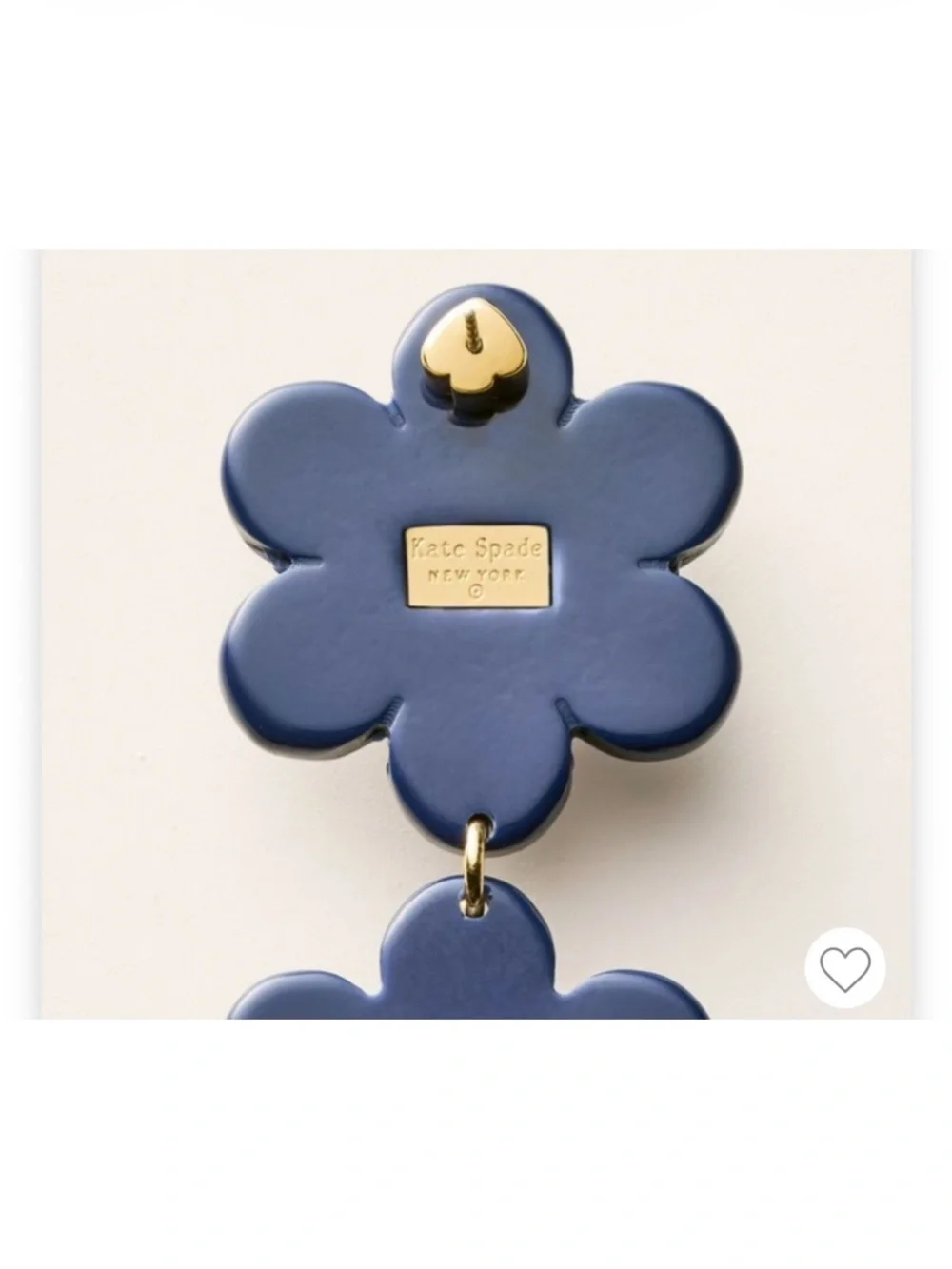 kate spade Navy Flower Drop Earrings NIB